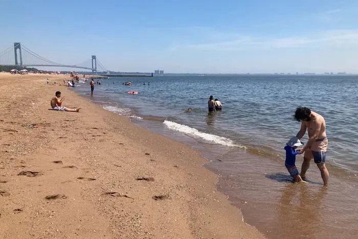 The shoreline of Midland Beach in Staten Island
